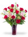 Bouquet bianco rosa e rosso