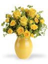 Mazzo tondo di rose gialle