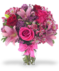 Bouquet rosa fucsia e rosso